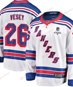 Jimmy Vesey 26 New York Rangers Stanley Cup 2023 Playoffs Patch Away Breakaway Men Jersey - White - Robokeg