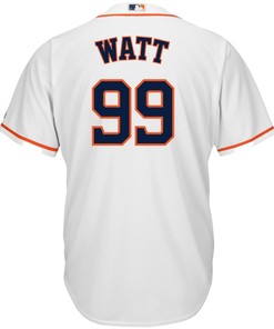 J.j. Watt Houston Astros Majestic Nfl X Mlb Crossover Cool Base Player Jersey - White - Robokeg