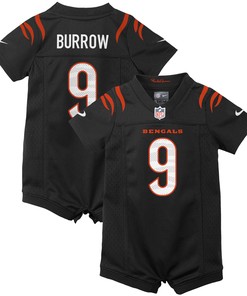 Joe Burrow Cincinnati Bengals Newborn & Infant Game Romper Jersey - Black Nfl - Robokeg