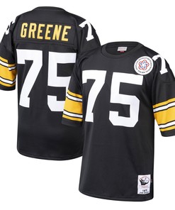 Joe Greene Pittsburgh Steelers Mitchell & Ness 1975 Authentic Throwback Retired Player Jersey - Black Nfl - Robokeg
