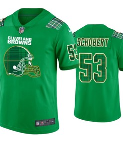 Joe Schobert Cleveland Browns #53 Jersey St. Patricks Day Kelly Green Lucky - Men - Robokeg