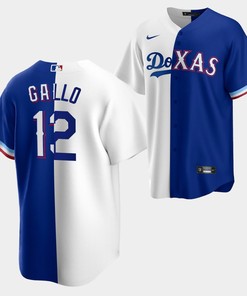 Joey Gallo 12 Dodgers x Rangers White Royal Split Edition Jersey - Robokeg