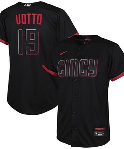 Joey Votto 19 Cincinnati Reds Youth 2023 City Connect Jersey - Black - Robokeg