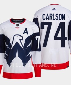 John Carlson 74 Washington Capitals 2023 Jersey Stadium White Primegreen - Robokeg