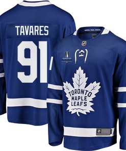 John Tavares 91 Toronto Maple Leafs Stanley Cup 2023 Playoffs Patch Home Breakaway Men Jersey - Blue - Robokeg