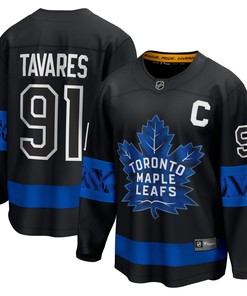 John Tavares Toronto Maple Leafs Fanatics Branded Alternate Premier Breakaway Reversible Player Jersey - Black Nhl - Robokeg