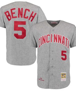 Johnny Bench 1969 Cincinnati Reds Mitchell & Ness Authentic Throwback Jersey - Gray Mlb - Robokeg