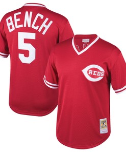 Johnny Bench Cincinnati Reds Mitchell & Ness Cooperstown Collection Mesh Batting Practice Jersey - Red Mlb - Robokeg