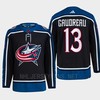 Johnny Gaudreau 13 Reverse Retro 2.0 2022 Columbus Blue Jackets Navy Jersey Primegreen - Robokeg