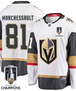 Jonathan Marchessault 81 Vegas Golden Knights 2023 Stanley Cup Champions Patch Away Breakaway Player Jersey - White - Robokeg