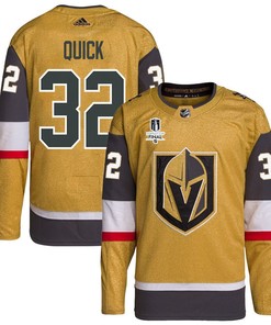 Jonathan Quick 32 Vegas Golden Knights Stanley Cup 2023 Final Patch Home Breakaway Men Jersey - Gold - Robokeg