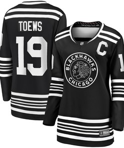 Jonathan Toews Chicago Blackhawks Fanatics Branded Womens Alternate 2019/20 Premier Breakaway Player Jersey - Black Nhl - Robokeg