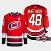 Jordan Martinook 48 Carolina Hurricanes Red Jersey 2022-23 Third 25th Anniversary - Robokeg