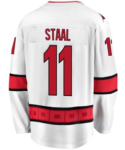 Jordan Staal 11 Carolina Hurricanes Stanley Cup 2023 Playoffs Patch Away Breakaway Men Jersey - White - Robokeg