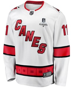 Jordan Staal 11 Carolina Hurricanes Stanley Cup 2023 Playoffs Patch Away Breakaway Men Jersey - White - Robokeg