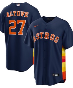 Jose Altuve 27 Houston Astros Alternate Player Name Jersey - Navy - Robokeg