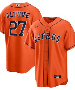 Jose Altuve 27 Houston Astros Alternate Player Name Jersey - Orange - Robokeg