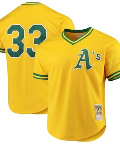 Jose Canseco Oakland Athletics Mitchell & Ness Cooperstown Collection Mesh Batting Practice Jersey - Gold Mlb - Robokeg