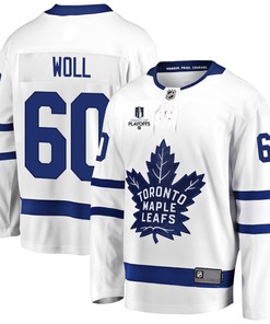 Joseph Woll 60 Toronto Maple Leafs Stanley Cup 2023 Playoffs Patch Away Breakaway Men Jersey - White - Robokeg