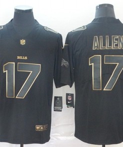 Josh Allen #17 Buffalo Bills Nfl Explosion Legendary Gold Black Jersey - Robokeg