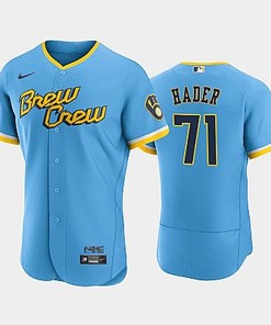 Josh Hader 71 2022-23 City Connect Milwaukee Brewers Jersey - Powder Blue - Robokeg