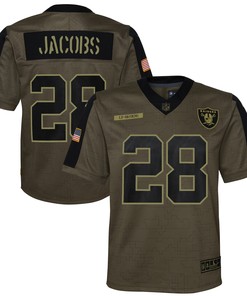 Josh Jacobs Las Vegas Raiders 2021 Salute To Service Game Jersey - Olive Nfl - Robokeg