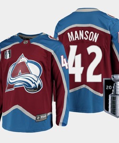 Josh Manson 42 Colorado Avalanche 2022 Stanley Cup Finals Burgundy Home Jersey - Robokeg