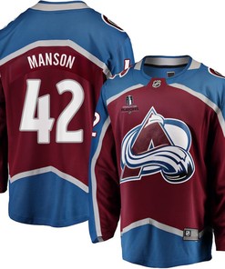 Josh Manson 42 Colorado Avalanche Stanley Cup 2023 Playoffs Patch Home Breakaway Men Jersey - Burgundy - Robokeg