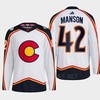 Josh Manson 42 Reverse Retro 2.0 2022 Colorado Avalanche White Jersey Primegreen - Robokeg