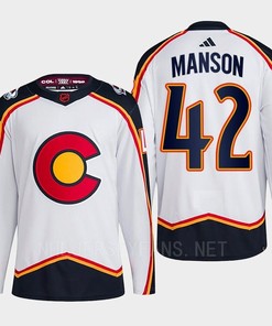 Josh Manson 42 Reverse Retro 2.0 2022 Colorado Avalanche White Jersey Primegreen - Robokeg
