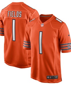 Justin Fields Chicago Bears Alternate Game Jersey - Orange Nfl - Robokeg