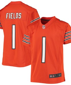 Justin Fields Chicago Bears Game Jersey - Orange Nfl - Robokeg