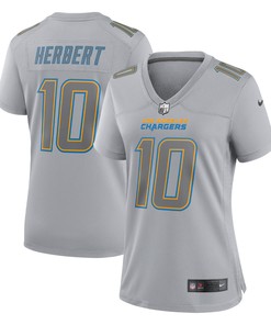 Justin Herbert Los Angeles Chargers Womens Atmosphere Fashion Game Jersey - Gray Nfl - Robokeg