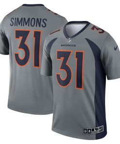 Justin Simmons Denver Broncos Inverted Legend Jersey - Gray Nfl - Robokeg