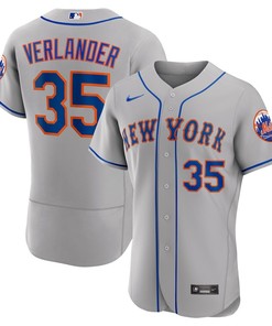 Justin Verlander 35 New York Mets Road Player Elite Jersey - Gray - Robokeg