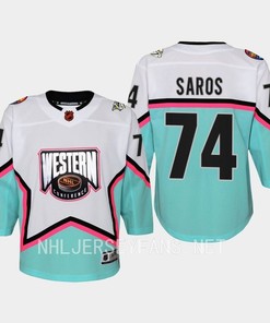 Juuse Saros 74 Nashville Predators 2023 All-Star Game Jersey White Equipment - Robokeg