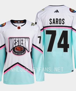Juuse Saros 74 Nashville Predators 2023 All-Star Game Jersey White Equipment - Robokeg