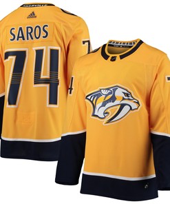 Juuse Saros Nashville Predators Adidas Home Authentic Player Jersey - Gold Nhl - Robokeg