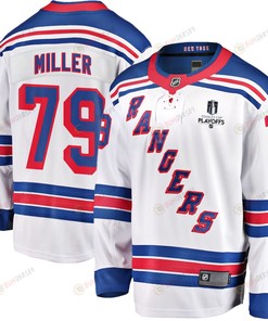 K'Andre Miller 79 New York Rangers Stanley Cup 2023 Playoffs Patch Away Breakaway Men Jersey - White - Robokeg