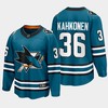 Kaapo Kahkonen 36 San Jose Sharks 2022-23 Home The Evolve Teal Jersey - Robokeg