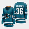 Kaapo Kahkonen San Jose Sharks 2022-23 Home Women Premier Breakaway Jersey Teal - Robokeg