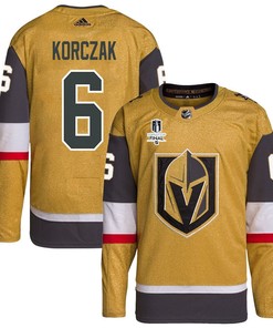 Kaedan Korczak 6 Vegas Golden Knights Stanley Cup 2023 Final Patch Home Breakaway Men Jersey - Gold - Robokeg