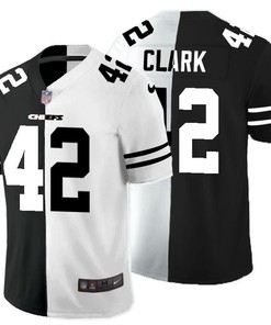 Kansas City Chiefs Anthony Sherman #42 / Frank Clark #55 Nfl 2020 Black And White Jersey - Robokeg