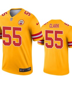 Kansas City Chiefs Frank Clark Gold Inverted Legend Jersey - Robokeg