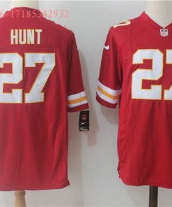 Kansas City Chiefs Kareem Hunt #27 Nfl Red Jersey Jersey - Robokeg