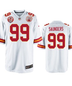 Kansas City Chiefs Khalen Saunders White 60th Anniversary Game Jersey - Robokeg