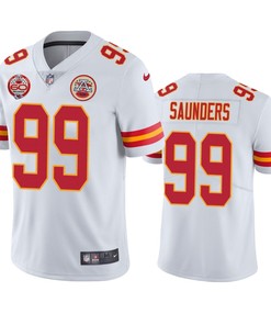 Kansas City Chiefs Khalen Saunders White 60th Anniversary Vapor Limited Jersey - Robokeg