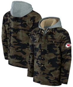 Kansas City Chiefs Nfl X Darius Rucker Collection By Canvas Full-zip Hoodie - Camo - Robokeg