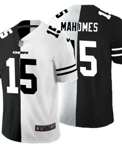 Kansas City Chiefs Patrick Mahomes #15 Nfl 2020 Black Nad White Jersey - Robokeg