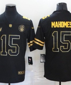 Kansas City Chiefs Patrick Mahomes #15 Nfl Black Jersey Jersey - Robokeg